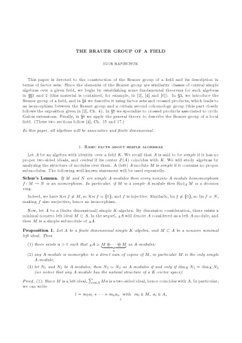 The Brauer group of a field