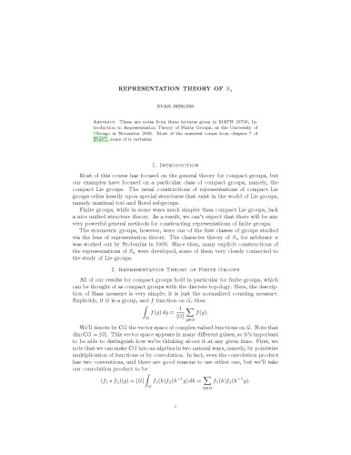 Representation Theory of Sn