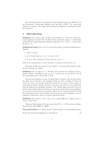 Algebra [Lecture notes]