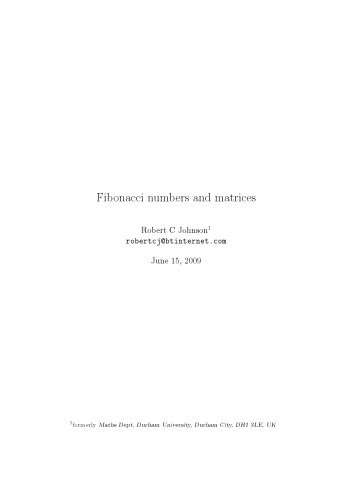 Fibonacci numbers and matrices