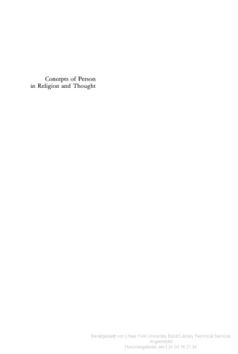 Concepts of person in religion and thought