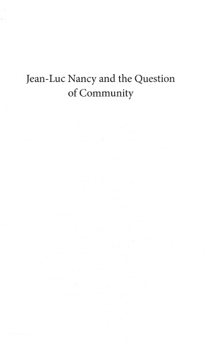 Jean-Luc Nancy and the Question of Community