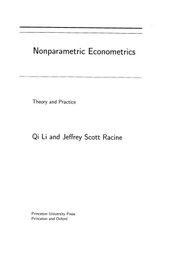 Nonparametric Econometrics: Theory and Practice