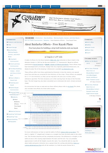 Skn on Frame Aleut Baidarka Kayak Rowing Boat Plan Plans Offsets Part 1