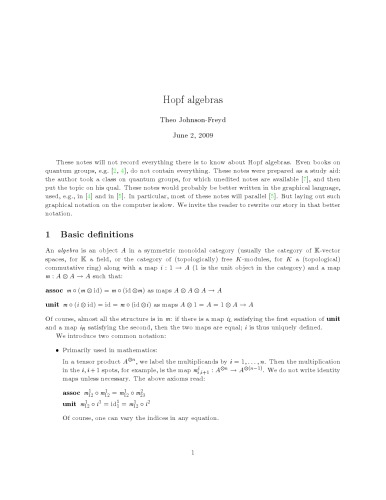Hopf algebras
