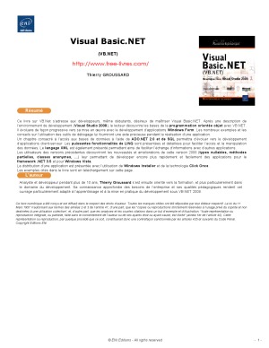 Visual Basic.NET (VB.NET) - Développez avec Visual Studio 2008