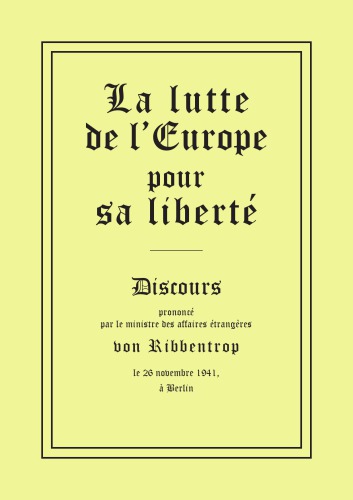 La lutte de l’Europe pour sa liberté