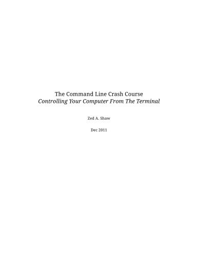 The Command Line Crash Course