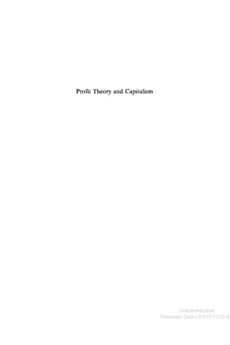 Profit Theory and Capitalism