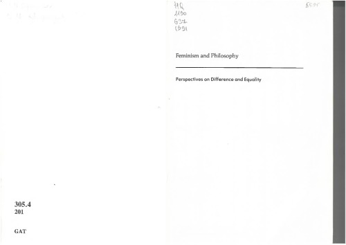 Feminism and Philosophy: Perspectives on Difference and Equality