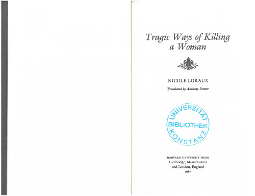 Tragic Ways of Killing a Woman