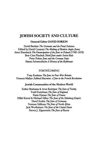 Jews and the German State: The Political History of a Minority, 1848-1933