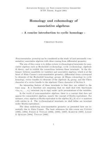 Homology and cohomology of associative algebras [Lecture notes]