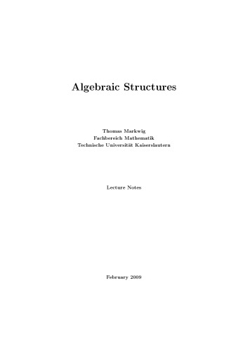 Algebraic Structures [Lecture notes]