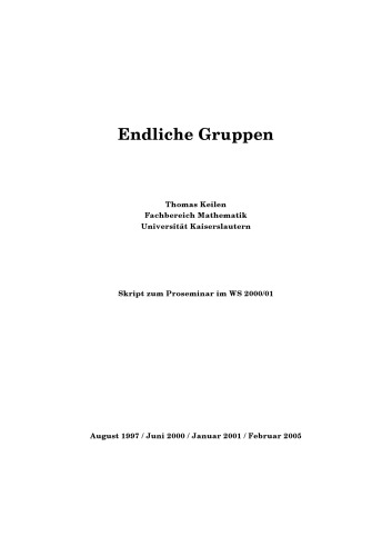 Endliche Gruppen [Lecture notes]