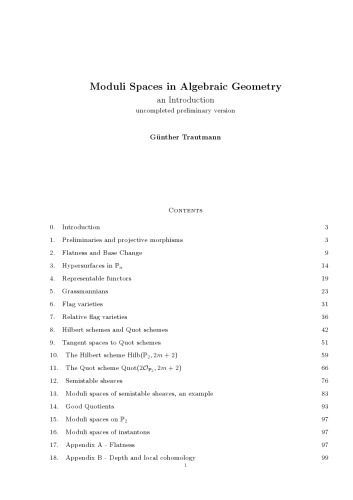 Moduli Spaces in Algebraic Geometry: an Introduction [Lecture notes]