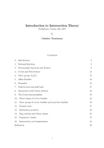 Introduction to Intersection Theory