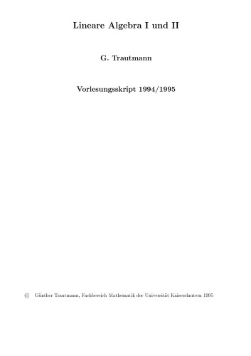 Lineare Algebra I und II
