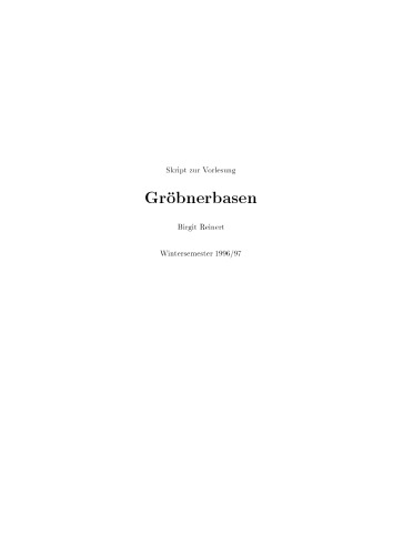 Gröbnerbasen [Lecture notes]