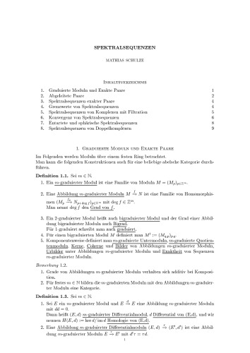 Spektralsequenzen [Lecture notes]