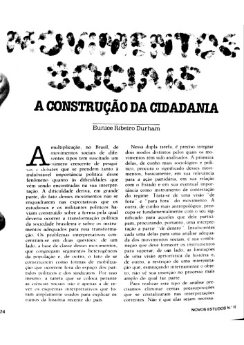 Movimentos sociais: a construção da democracia
