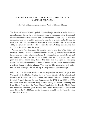 A history of the science and politics of climate change: the role of the Intergovernmental Panel on Climate Change