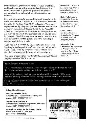 Dr Podcast Scripts for the Final FRCA