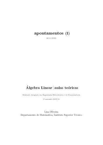 Álgebra Linear - aulas teóricas