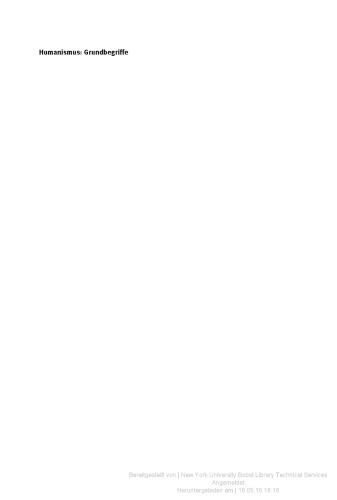 Humanismus: Grundbegriffe