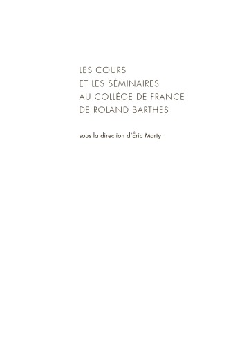 Le Neutre: cours et séminaires au Collège de France 1977–1978