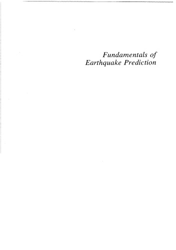 Fundamentals of earthquake prediction