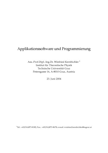 Matlab Applikationssoftware und Programmierung