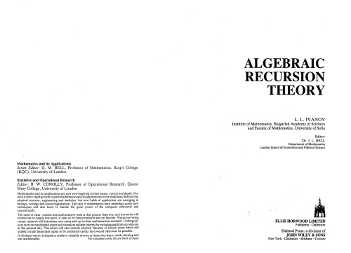 Algebraic Recursion Theory