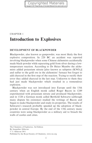 The Chemistry of Explosives