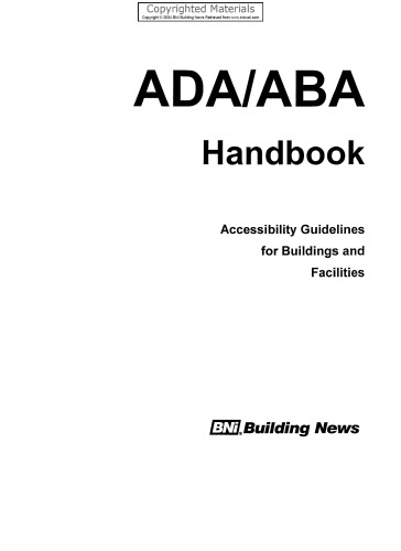 ADA / ABA handbook : accessibility guidelines for buildings and facilities