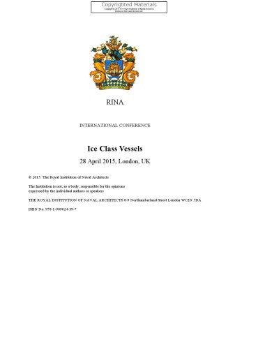 Ice class vessels, 28 April 2015, London, UK. : international conference