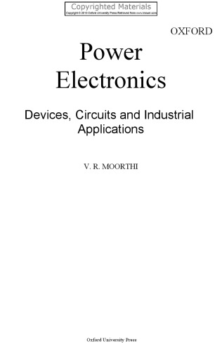 Power electronics : devices, circuits and industrial applications