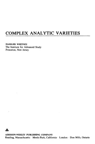 Complex analytic varieties