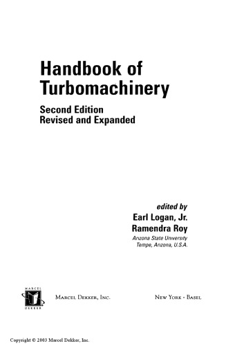 Handbook of turbomachinery