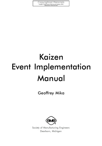 Kaizen Event Implementation Manual, 5th Edition