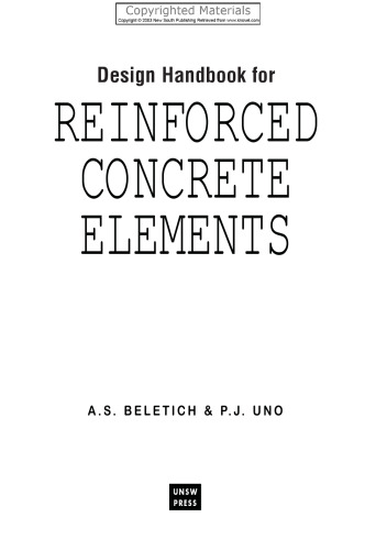 Design handbook for reinforced concrete elements