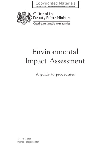 Environmental impact assessment : a guide to procedures