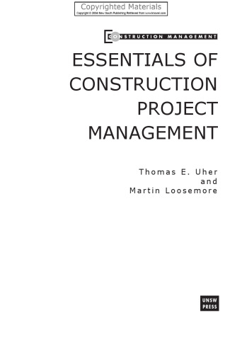 Essentials of construction project management