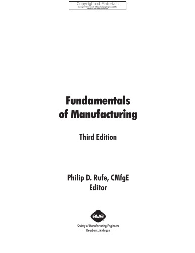 Fundamentals of Manufacturing 3rd Edition
