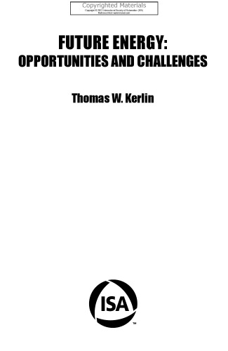 Future energy : opportunities and challenges