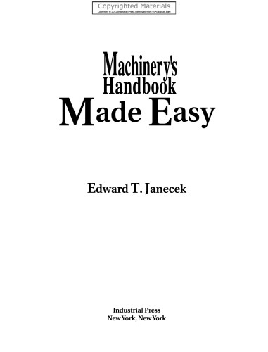 Machinery's handbook made easy