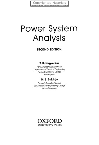 Power System Analysis Power System Analysis, 2nd Ed