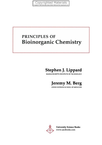 Principles of bioinorganic chemistry