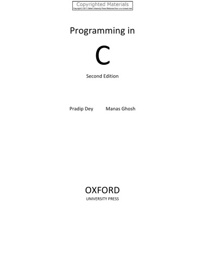 Programming in C 2/e