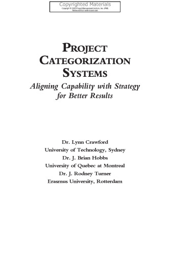 Project categorization systems : aligning capability with strategy for better results